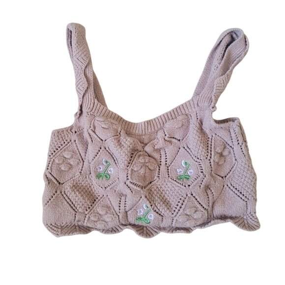 Hazel Moon Women's Size XS Crotched Knitted Crop Top Sweater Summer - Picture 1 of 5
